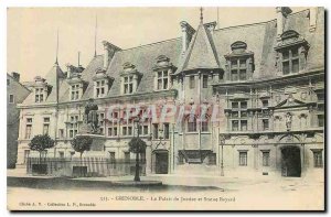 CARTE Postal Grenoble Old Palace, and Statue Jusitce Bayard