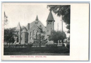 c1905 First Congregational Church Chapel Exterior Appleton Wisconsin WI Postcard