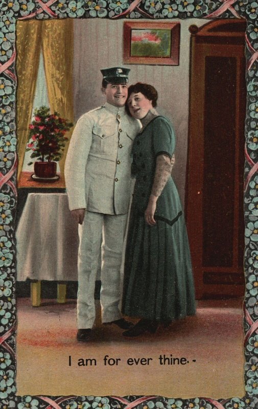 Vintage Postcard 1911 I Am For Ever Thine Sweet Couple Lovers Romance Artwork