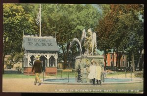 A Scene in McCamly Park, Battle Creek, MI. 1912 Battle Creek cancel