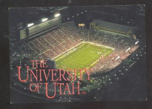 UNIVERSITY OF UTAH UTES FOOTBALL STADIUM GAME AT NIGHT POSTCARD