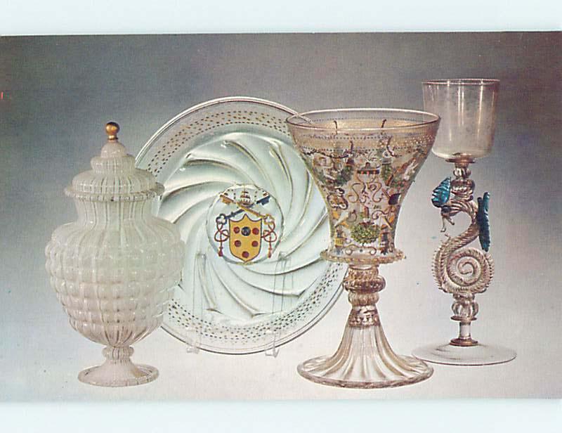 Pre-1980 POSTCARD OF VENETIAN GLASS AT MUSEUM Corning New York NY hs9122@