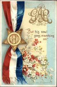 Clapsaddle Memorial Day Decoration Day Civil War Ribbon c1910 Int'l Art Postcard