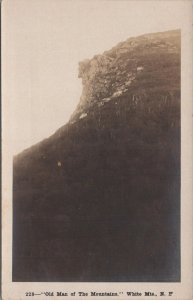 RPPC Postcard Old Man of the Mountains White Mts NH