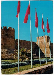 Morocco 1980 Unused Postcard Safi Castle Qasr Citadel Flags