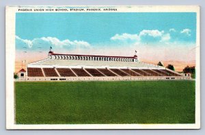 J92/ Phoenix Arizona Postcard c1930s Union High School Football Stadium 8