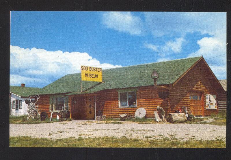 WINDHAM MONTANA SOD BUSTER MUSEUM VINTAGE ADVERTISING POSTCARD