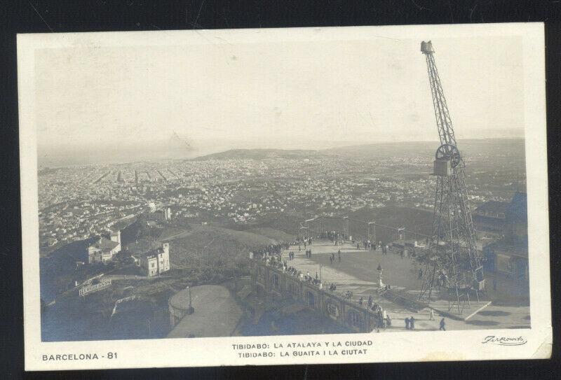 BARCELONA SPAIN TRIDARO LA ATALAYA Y LA CIUDAD SPANISH VINTAGE POSTCARD