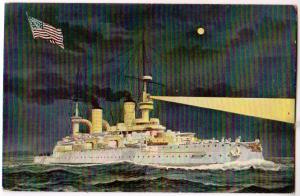 US Battleship at Night