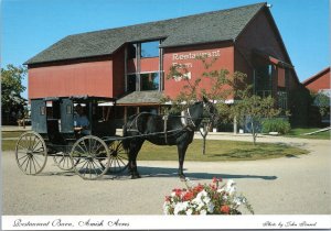 Postcard IN Nappanee - Horse & Carriage at Amish Acres Restaurant Barn