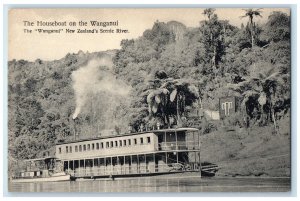 c1910 The Houseboat on the Wanganui Scenic River New Zealand Postcard