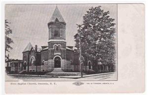 First Baptist Church Oneonta New York 1905c postcard