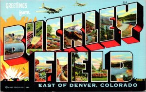 Linen PC Large Letter Greetings From Buckley Field East of Denver, Colorado