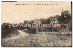 Old Postcard Berneval Beach Chalets on South Beach Cliffs