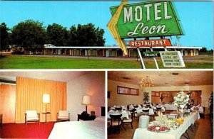 Dothan, AL Alabama  LEON MOTEL & RESTAURANT~Buffet ROADSIDE~Highway 84  Postcard