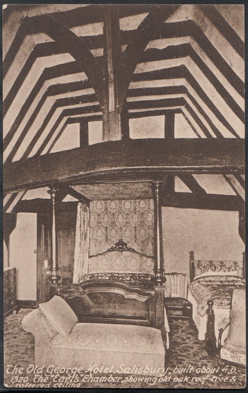 Wiltshire Postcard - The Old George Hotel, Salisbury, Earls Chamber RS4491