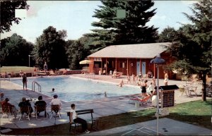East Northfield Massachusetts Hotel Swim Pool c1950-60s Vintage Postcard