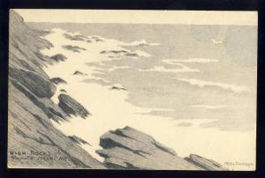 Prouts Neck, Maine/ME Postcard, High Rocks, Drawing?