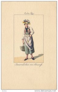 Woman Dressed With Typical Costume, Bauermadchen Von Buonafs, Canton Zug, Swi...