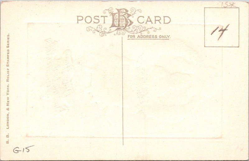 Vintage Postcard New Year Victorian Woman Beautiful Design Ji-7