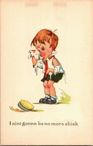 Boy After A Fight, Black Eye Bloody Nose Twelvetrees Vintage Postcard G54