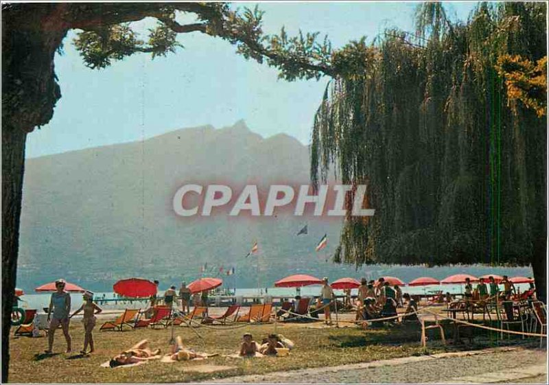 Modern Postcard Aix les Bains Beach and the Dent du Chat