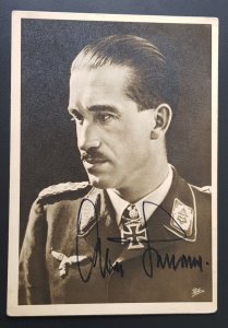 GERMANY THIRD 3rd REICH ORIGINAL WWII CARD IRON CROSS WINNERS MOLDERS SIGNED