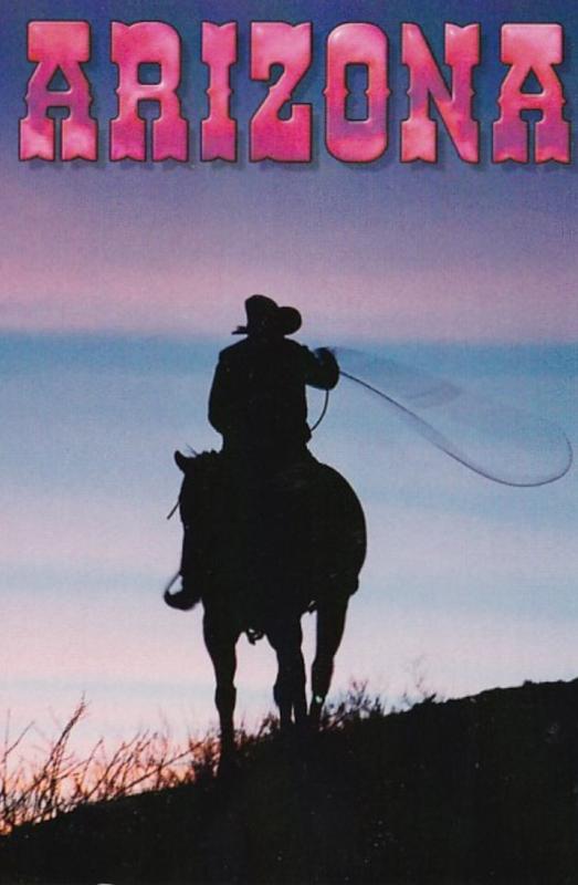 Arizona Cowboy Practicing Roping Skills At Sunset