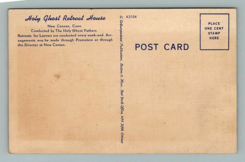 Holy Ghost Retreat House, New Canaan, Connecticut, Postcard 