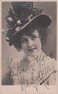 Madge Lessing Edwardian Actress & German Film Old Hand Signed Photo