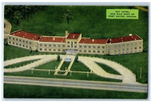 c1930's Aerial View Key Hotel One Mile West Of Fort Wayne Indiana IN Postcard