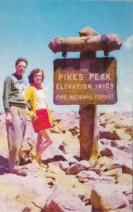 Colorado Pikes Peak Marker At The Summit