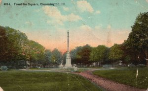 Vintage Postcard 1910's Franklin Square Bloomington Illinois W.B. Read & Co. Pub