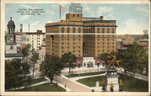 Richmond Virginia VA Hotel Richmond c1920s-30s Postcard