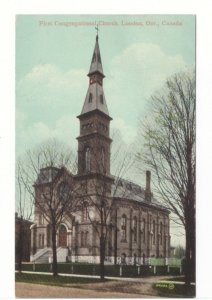 First Congregational Church, London ON, Antique 1911 Postcard, Valentine Pub.