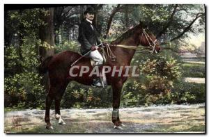 Old Postcard Equestrian Horse Riding