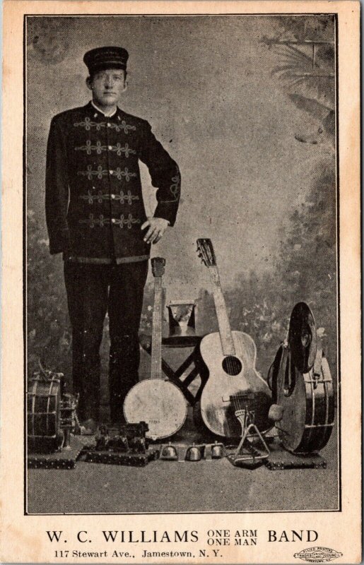 Postcard W.C. Williams One Arm One Man Band~133211