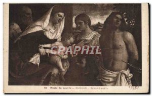 Old Postcard Musee Du Louvre Barbarelli Holy Family