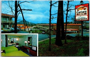 VINTAGE POSTCARD CAMARA INN OF JOHNSON CITY TENNESSEE ROOM & TV SCENES 1975