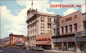 Coatesville Pennsylvania PA Woolworth Street Scene Vintage Postcard