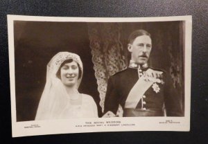 Mint England Royalty Postcard RPPC Royal Wedding Princess Mary Viscount Lascelle