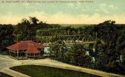 Boat House & Bridge, Riverton Park in Portland, Maine