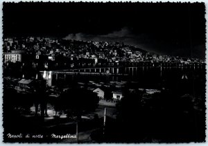 Postcard - Naples by night - Mergellina - Naples, Italy