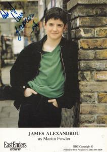 James Alexandrou as Martin Fowler in BBC Eastenders Hand Signed Cast Card Photo