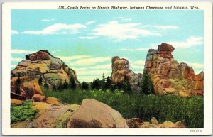 Castle Rocks Lincoln Highway Between Cheyenne And Laramie Wyoming WY Postcard