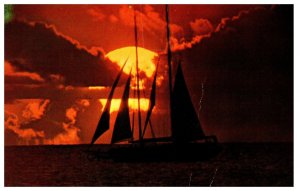 Beautiful Hawaiian sunset Hawaii Postcard Posted 1980