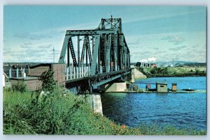 1960 Manitoulin Island Ontario Canada Postcard Bridge Little Current Unposted
