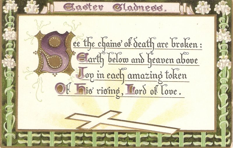 Easter Gladned. Easter Message Tuck Easter Post Cards Ser. PC # 702