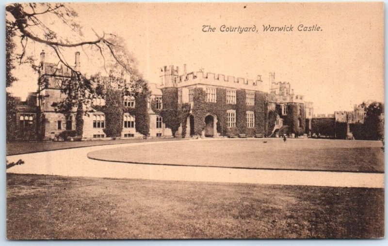 Postcard - The Courtyard, Warwick Castle - Warwick, England