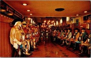 Life Size Hand Carved Slot Machines Henry's Casino Reno NV Vintage Postcard A64